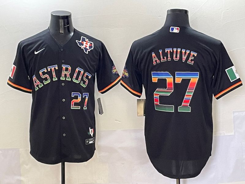 Men Houston Astros 27 Altuve Black Game 2025 Nike MLB Jersey style 5092